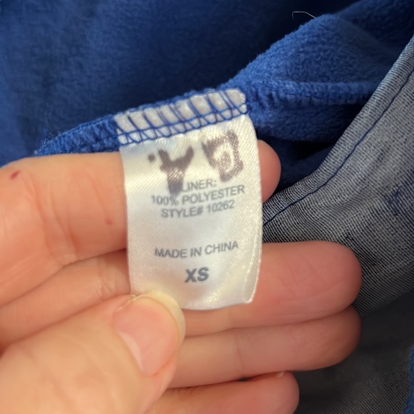 Boys XS Moby Goby Ski Jacket Blue Black Zip Out Fleece Lining - Picture 4 of 6